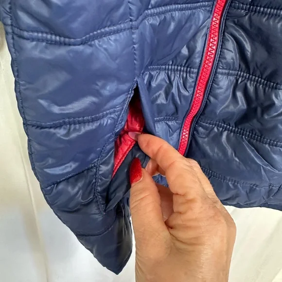 Chicco Blue & Red Full Zip Quilted Winter Puffer Jacket Kids Size 4-5